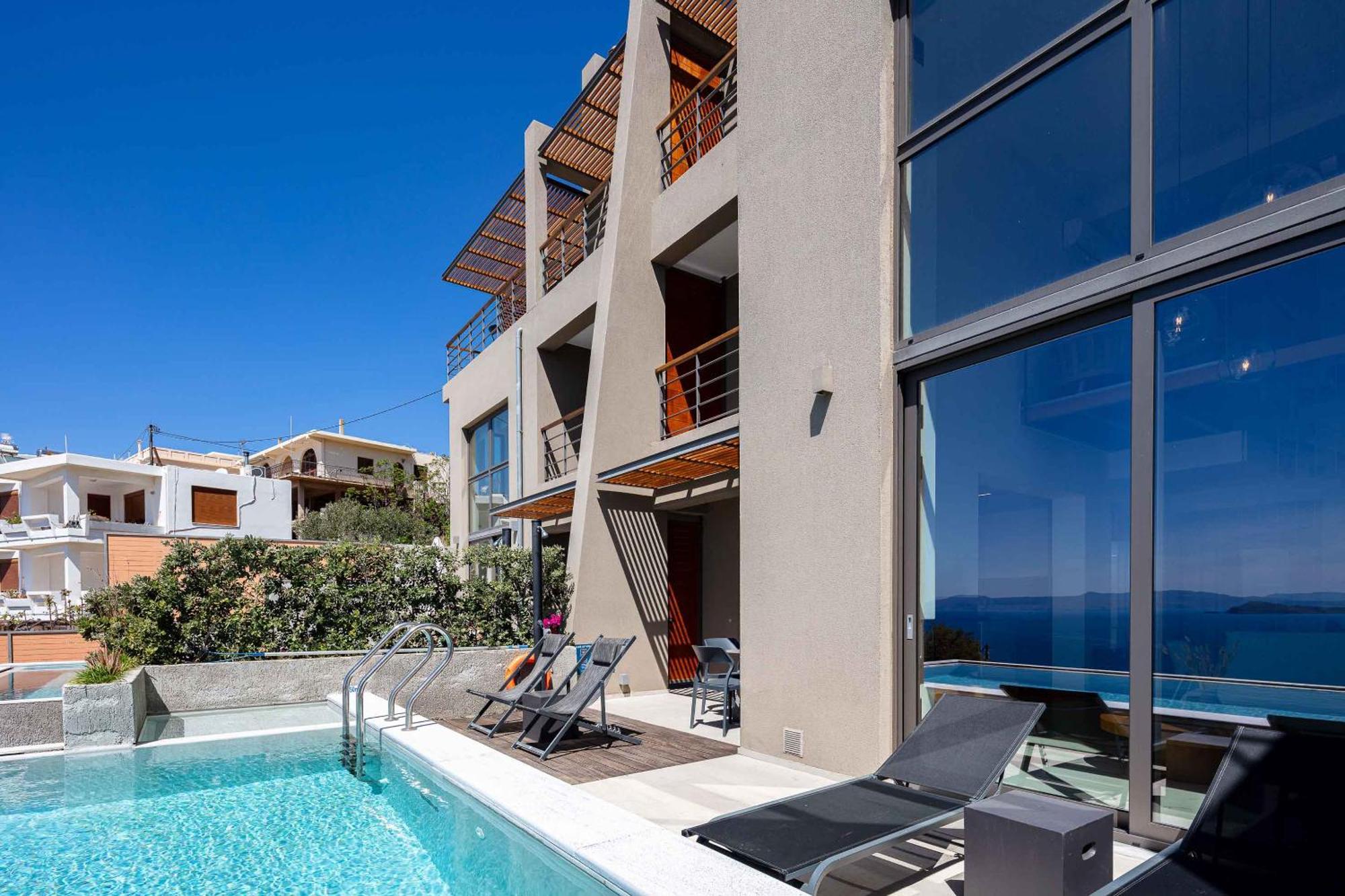 Omnia Luxury Villas - "Heated" Pools & Breathtaking Seaviews! 하니아 외부 사진