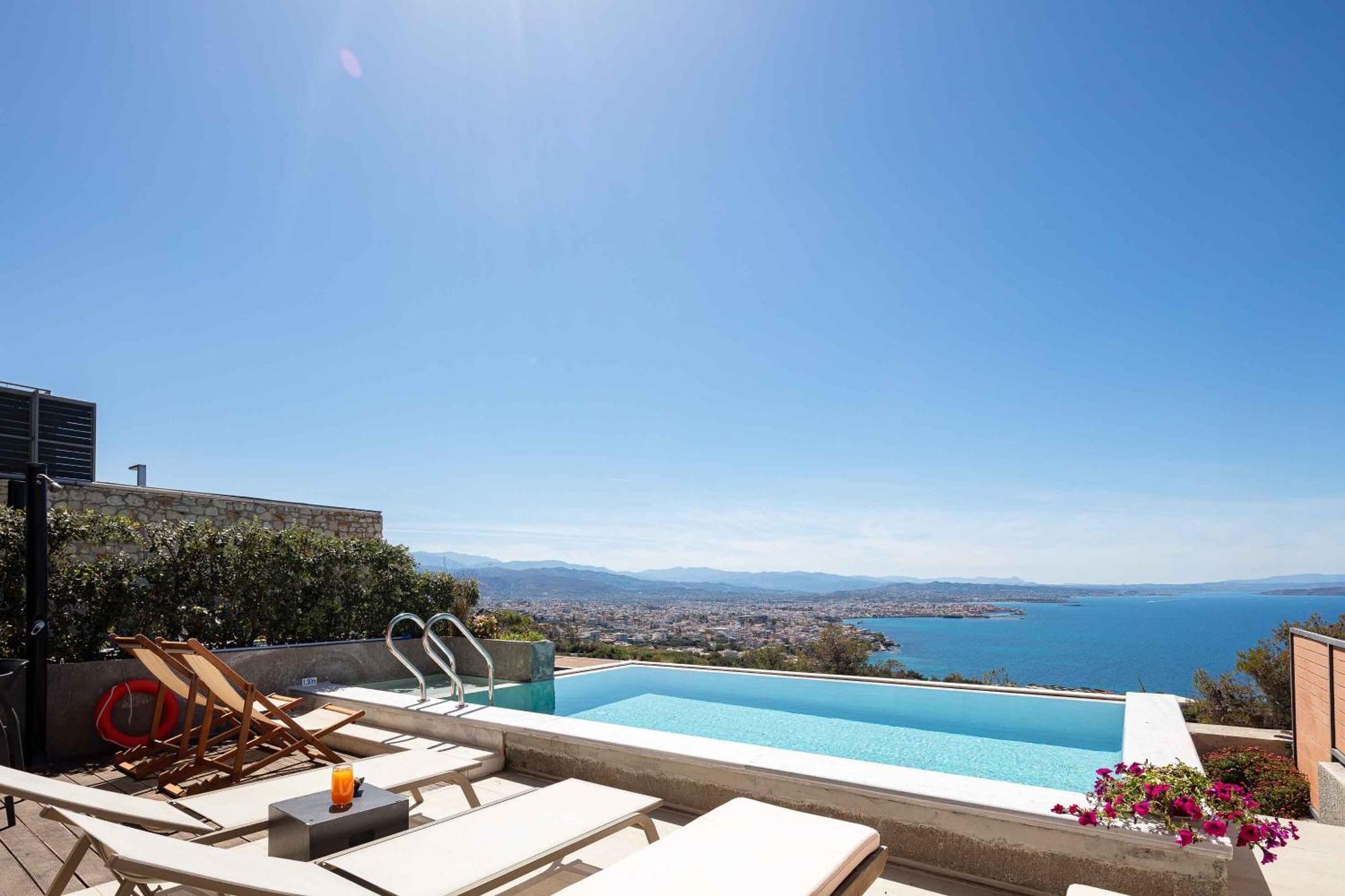 Omnia Luxury Villas - "Heated" Pools & Breathtaking Seaviews! 하니아 외부 사진