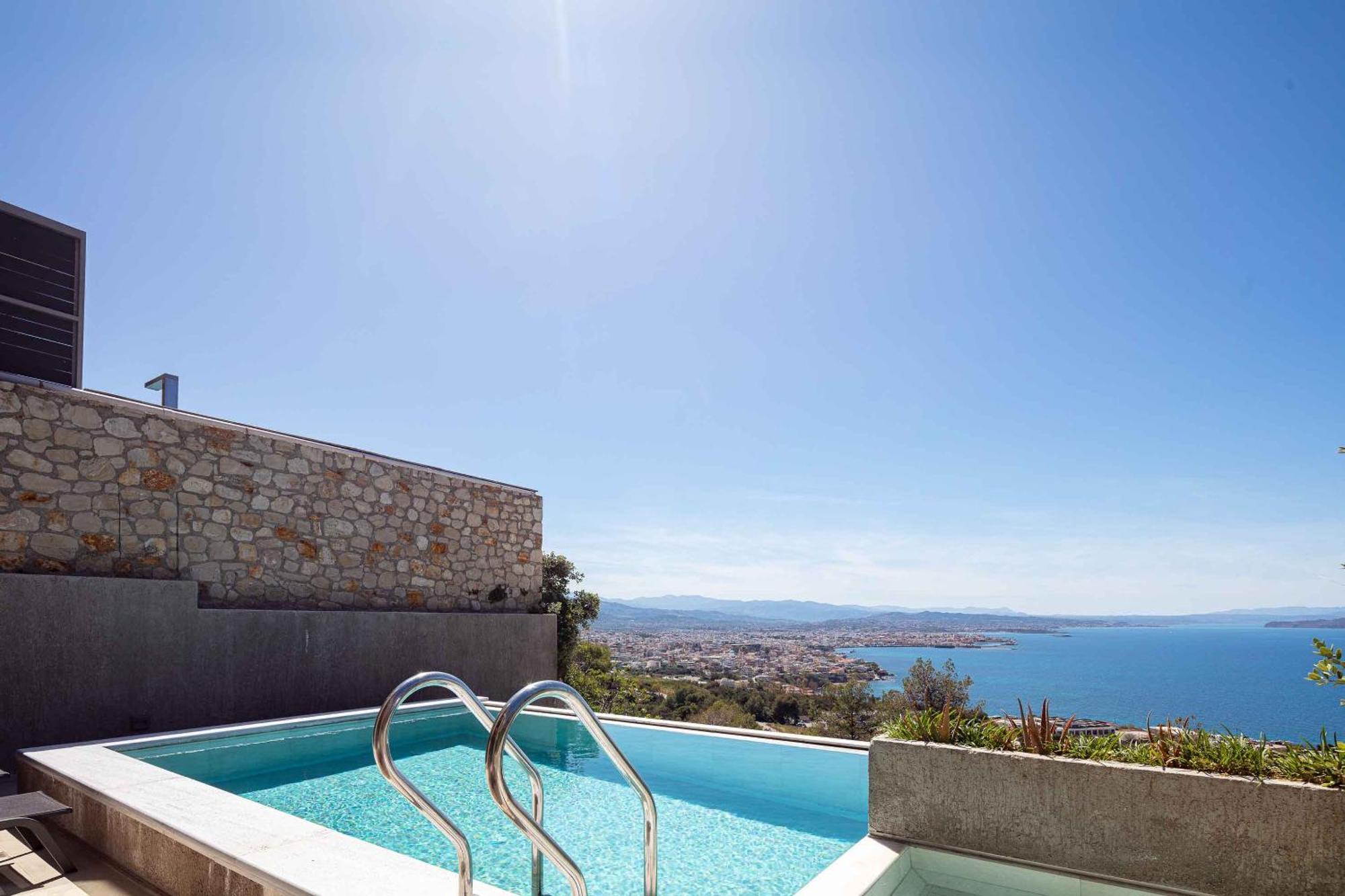 Omnia Luxury Villas - "Heated" Pools & Breathtaking Seaviews! 하니아 외부 사진