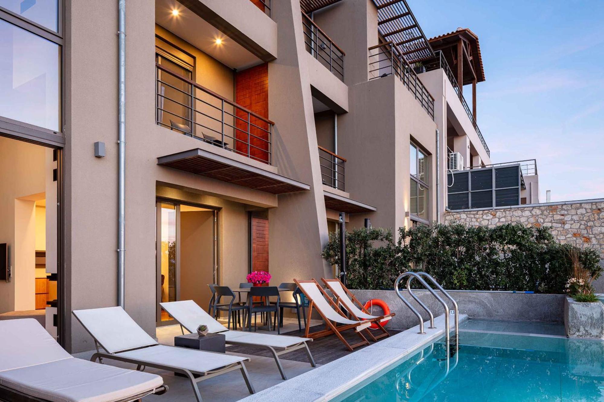 Omnia Luxury Villas - "Heated" Pools & Breathtaking Seaviews! 하니아 외부 사진