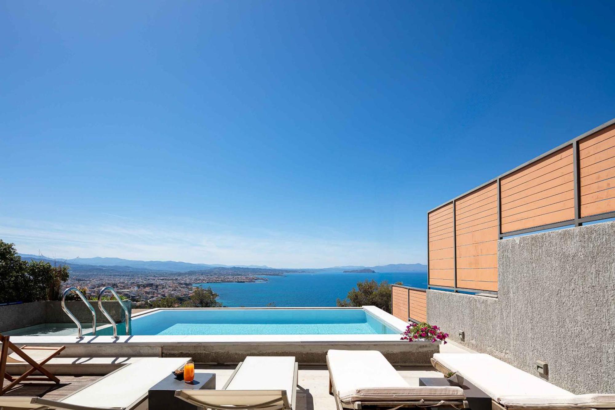 Omnia Luxury Villas - "Heated" Pools & Breathtaking Seaviews! 하니아 객실 사진